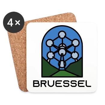 Brüssel - Untersetzer (4er-Set) - Weiß - Vorne
