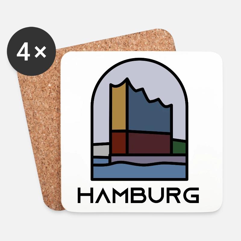 Hamburg - Philharmonie - Untersetzer (4er-Set) - Weiß