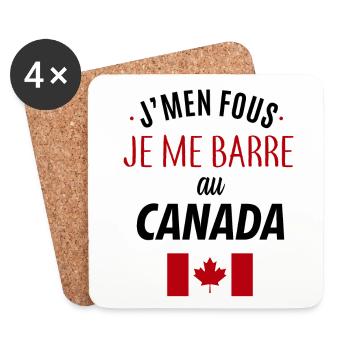 J'men fous je me barre au canada - Dessous de verre (lot de 4) - blanc - Devant