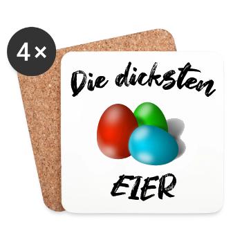 Color Eggs Trio - Coasters (set of 4) - white - Front