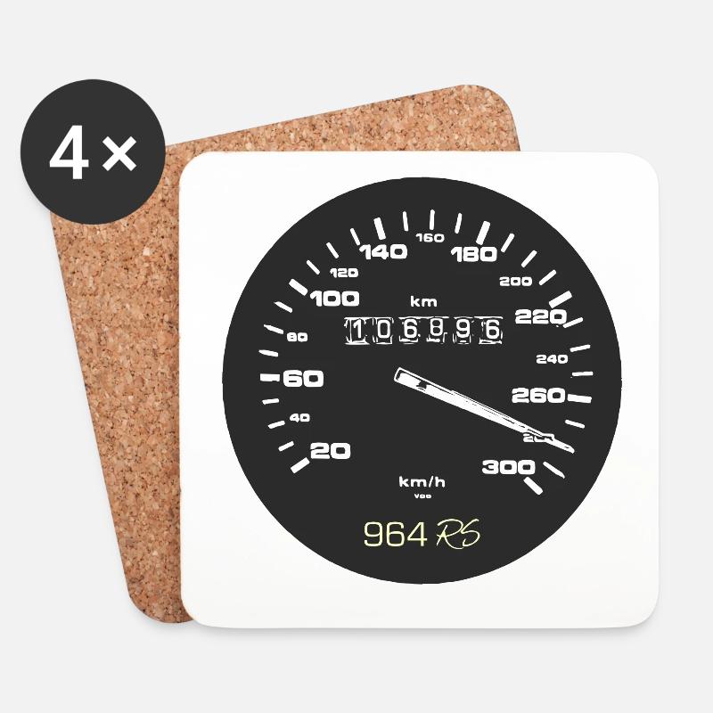 Highspeed - Tacho - Speedmeter - Untersetzer (4er-Set) - Weiß