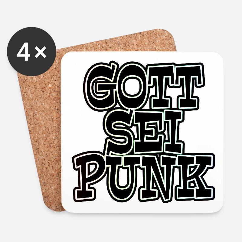 GOT SEI PUNK! - Untersetzer (4er-Set) - Weiß