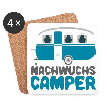 Nachwuchs Camper Camping Baby Jungen Kinder - Untersetzer (4er-Set) - Weiß - Vorne