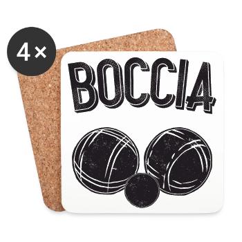 Vêtements de joueur de boccia avec boules de pétanque Boccia - Dessous de verre (lot de 4) - blanc - Devant