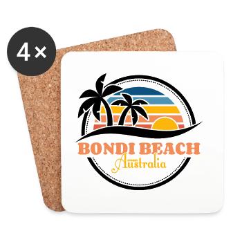Bondi Beach - Sydney Australie - Dessous de verre (lot de 4) - blanc - Devant