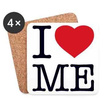 I LOVE ME - Coasters (set of 4) - white - Front