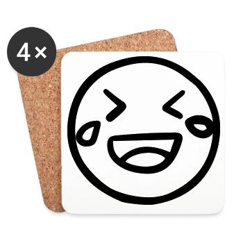 Laughing face with tears of joy - Coasters (set of 4) - white - Front