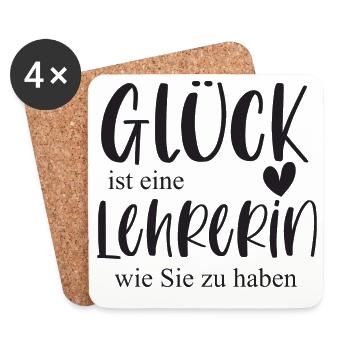 Lehrerin Danke Geschenk Abschied - Untersetzer (4er-Set) - Weiß - Vorne