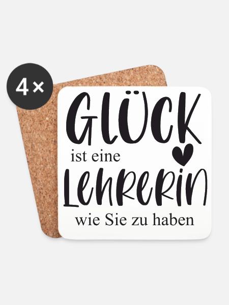 Lehrerin Danke Geschenk Abschied - Untersetzer (4er-Set) - Weiß