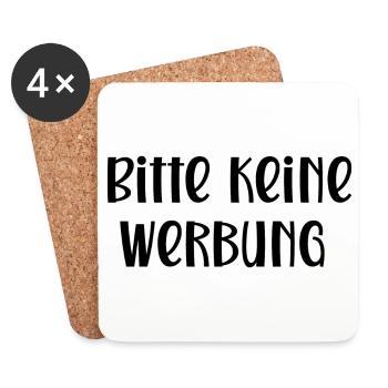 Bitte keine Werbung - Untersetzer (4er-Set) - Weiß - Vorne