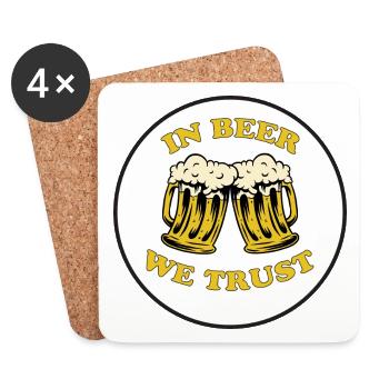in beer we trust sticker Bier birra cerveza bière - Coasters (set of 4) - white - Front