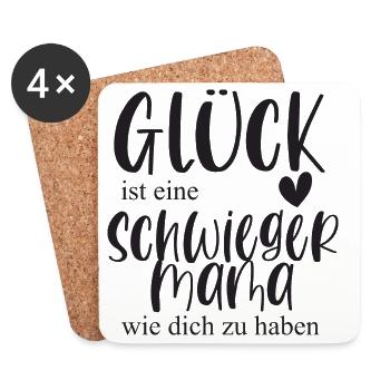 Schwiegermama Schwiegermutter Geschenk Danke - Untersetzer (4er-Set) - Weiß - Vorne