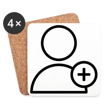 Add Partner Add Friend add - Coasters (set of 4) - white - Front