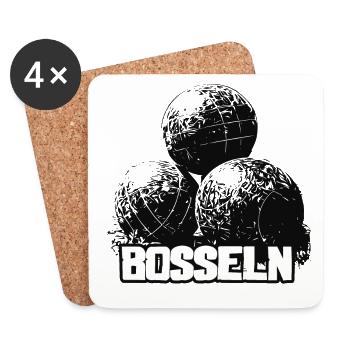 Bosseln | 3 Bossel Kugeln | Boßeln - Untersetzer (4er-Set) - Weiß - Vorne