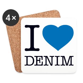 I LOVE DENIM - Coasters (set of 4) - white - Front