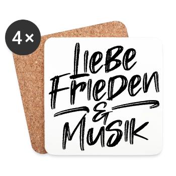 Liebe Leidenschaft Menschheit Statement Frieden - Untersetzer (4er-Set) - Weiß - Vorne