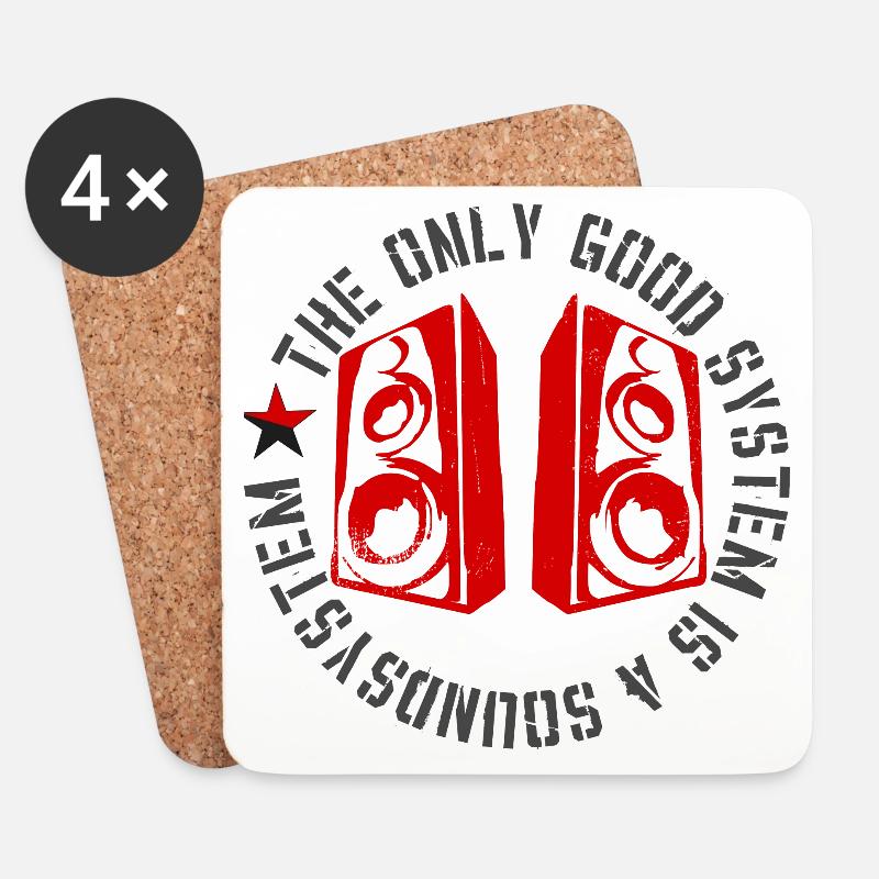 The only good system is a soundsystem - Untersetzer (4er-Set) - Weiß