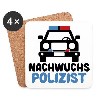 Polizei Nachwuchs Baby Junge Polizeiauto Kinder - Untersetzer (4er-Set) - Weiß - Vorne