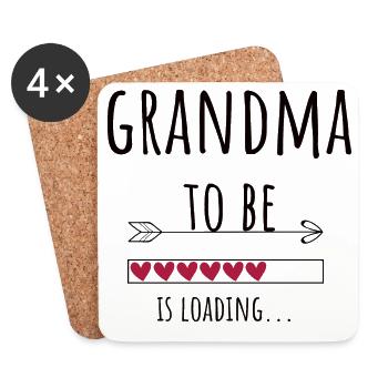 Grandma Grandmother Announcement Pregnant Gift - Coasters (set of 4) - white - Front