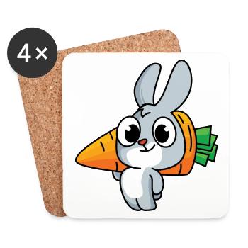 Hard-working bunny - Coasters (set of 4) - white - Front