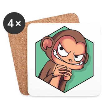 Cunning monkey | Funny monkey - Coasters (set of 4) - white - Front