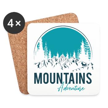 Mountains Adventure - Coasters (set of 4) - white - Front