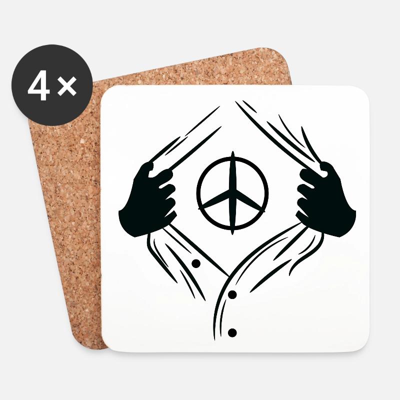 Meinungsfreiheit Friedenszeichen Liebe Frieden - Untersetzer (4er-Set) - Weiß