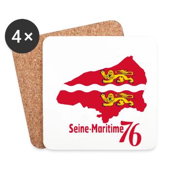 Seine maritime - Dessous de verre (lot de 4) - blanc - Devant
