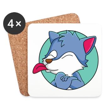 Cheeky little wolf - Coasters (set of 4) - white - Front