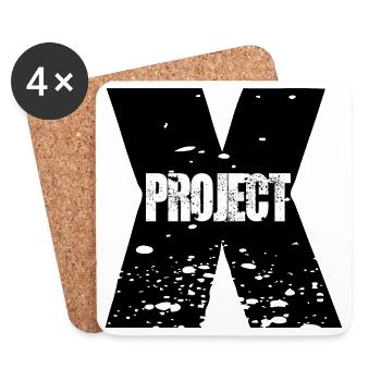 Project X Schriftzug - Untersetzer (4er-Set) - Weiß - Vorne
