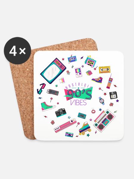 Nostalgic 90s vibes - Coasters (set of 4) - white
