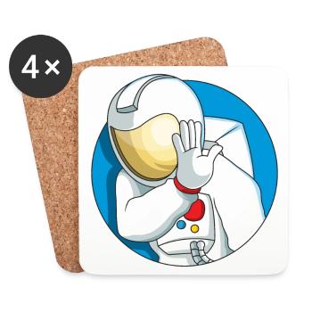 Schüchterner Astronaut - Untersetzer (4er-Set) - Weiß - Vorne