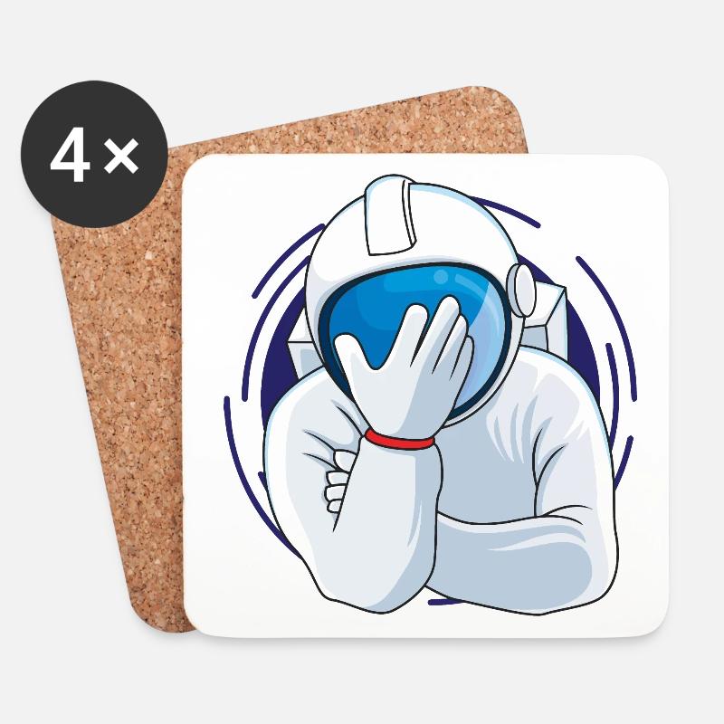 Facepalm Astronaut - Untersetzer (4er-Set) - Weiß