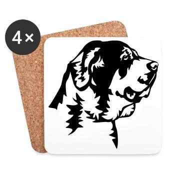 Mastin Espanol Head - Coasters (set of 4) - white - Front
