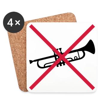 Trumpet Forbidden Shield - Coasters (set of 4) - white - Front