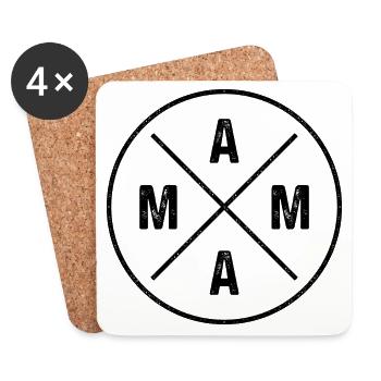 Mama - Untersetzer (4er-Set) - Weiß - Vorne