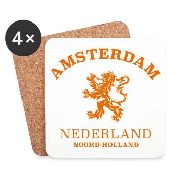 AMSTERDAM Nederland Niederlande Netherlands - Untersetzer (4er-Set) - Weiß - Vorne