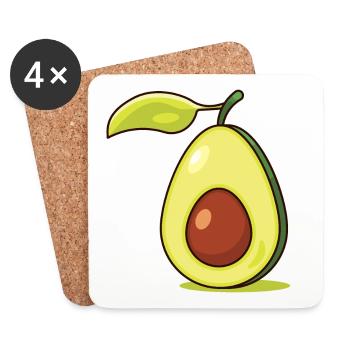 Avocado - Untersetzer (4er-Set) - Weiß - Vorne