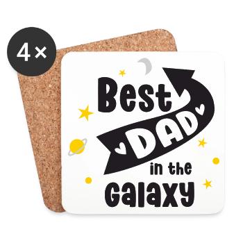 Best Dad in the Galaxy - Coasters (set of 4) - white - Front