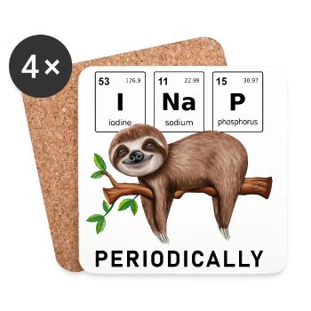 I nap periodically funny sloth saying - Coasters (set of 4) - white - Front