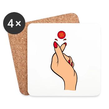 Clack de doigts - Okzitanien - Untersetzer (4er-Set) - Weiß - Vorne