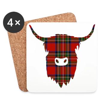 Highland Coo - Coasters (set of 4) - white - Front
