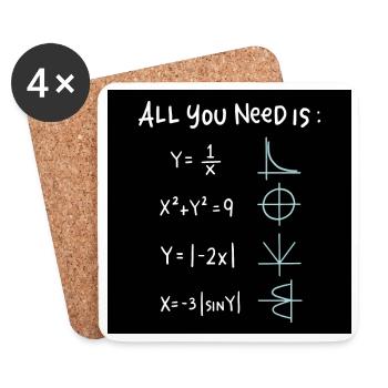 All You Need Is Math Symbols - Coasters (set of 4) - white - Front