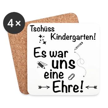 Tschüss Kindergarten... - Untersetzer (4er-Set) - Weiß - Vorne
