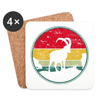 Steinbock, Wandern, Berge - Untersetzer (4er-Set) - Weiß - Vorne
