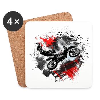 Motocross, Motocrosser, Gift Idea - Coasters (set of 4) - white - Front