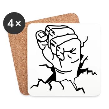 POING - Dessous de verre (lot de 4) - blanc - Devant