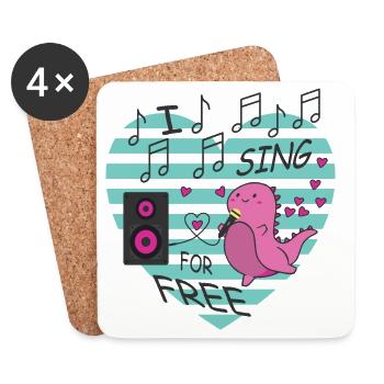 I sing for free - Coasters (set of 4) - white - Front