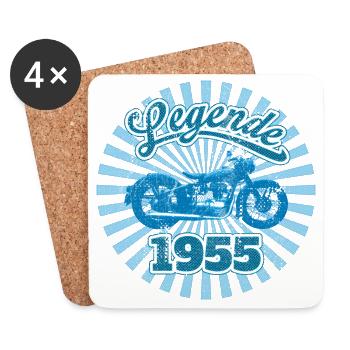Légende de la moto 1955 RDA - Dessous de verre (lot de 4) - blanc - Devant
