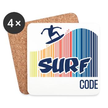 Surf Code - Dessous de verre (lot de 4) - blanc - Devant